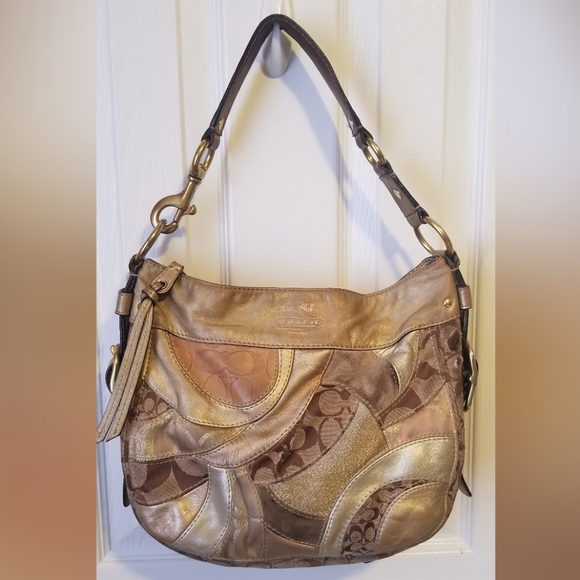 Coach Bags Authentic Coach Gold Patchwork Zoe Purse Bag Poshmark